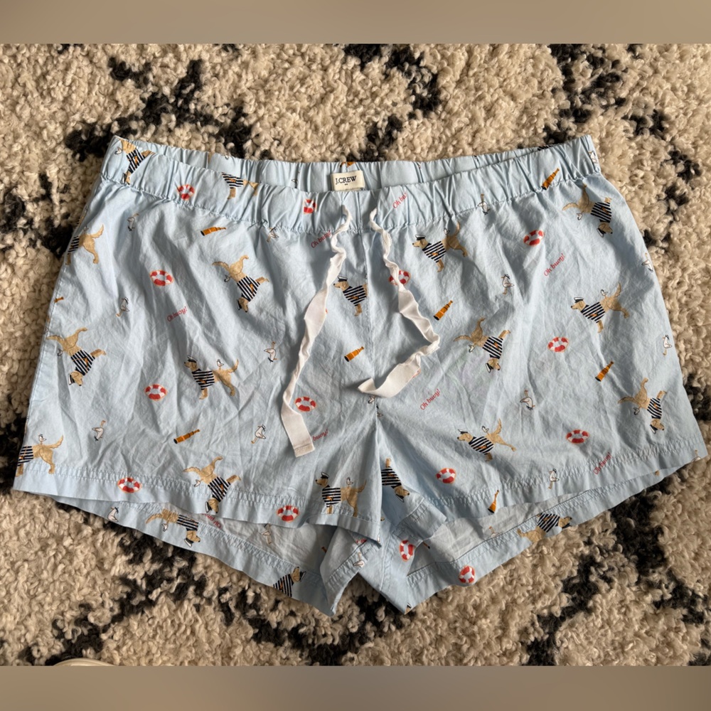 J.Crew Light Blue Printed Women’s Pj/Lounge  Shorts Size XL
